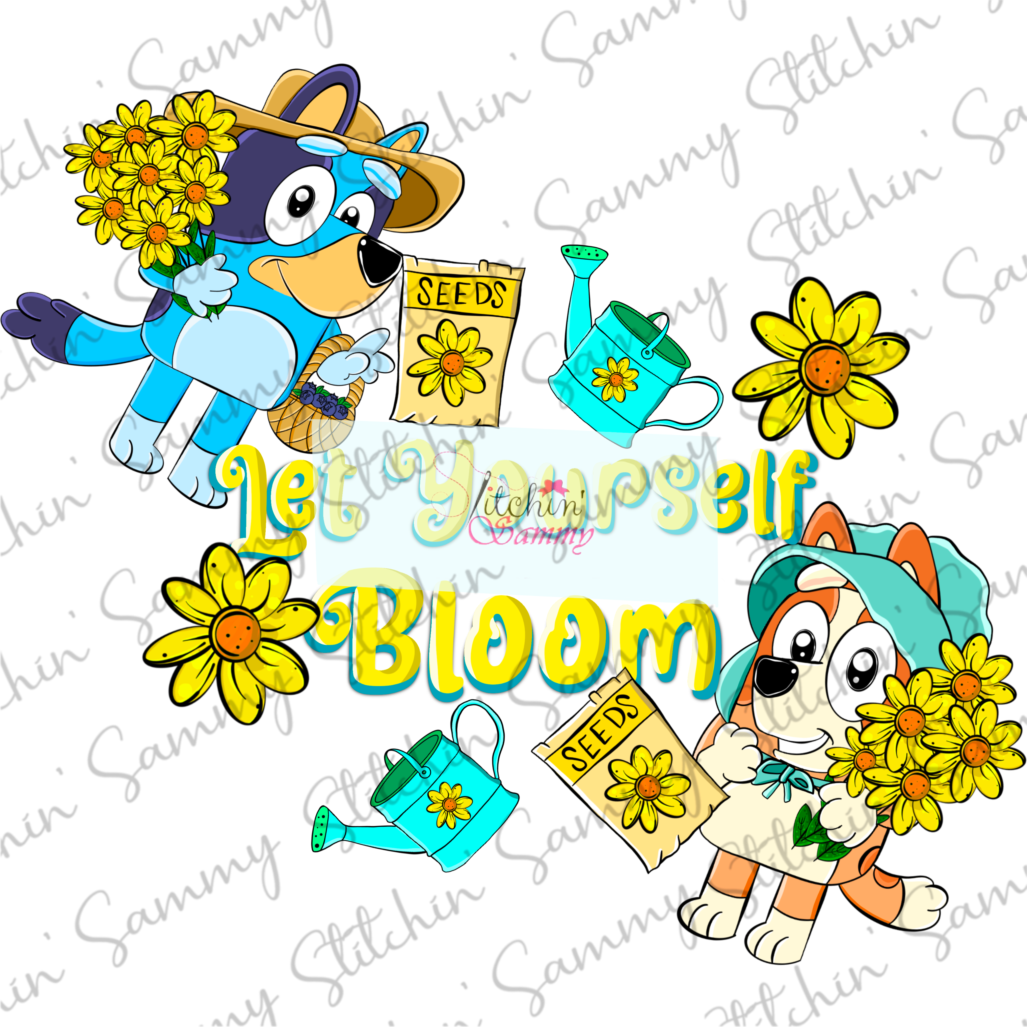 LIMITED Blue Dog Summer Garden Sublimation