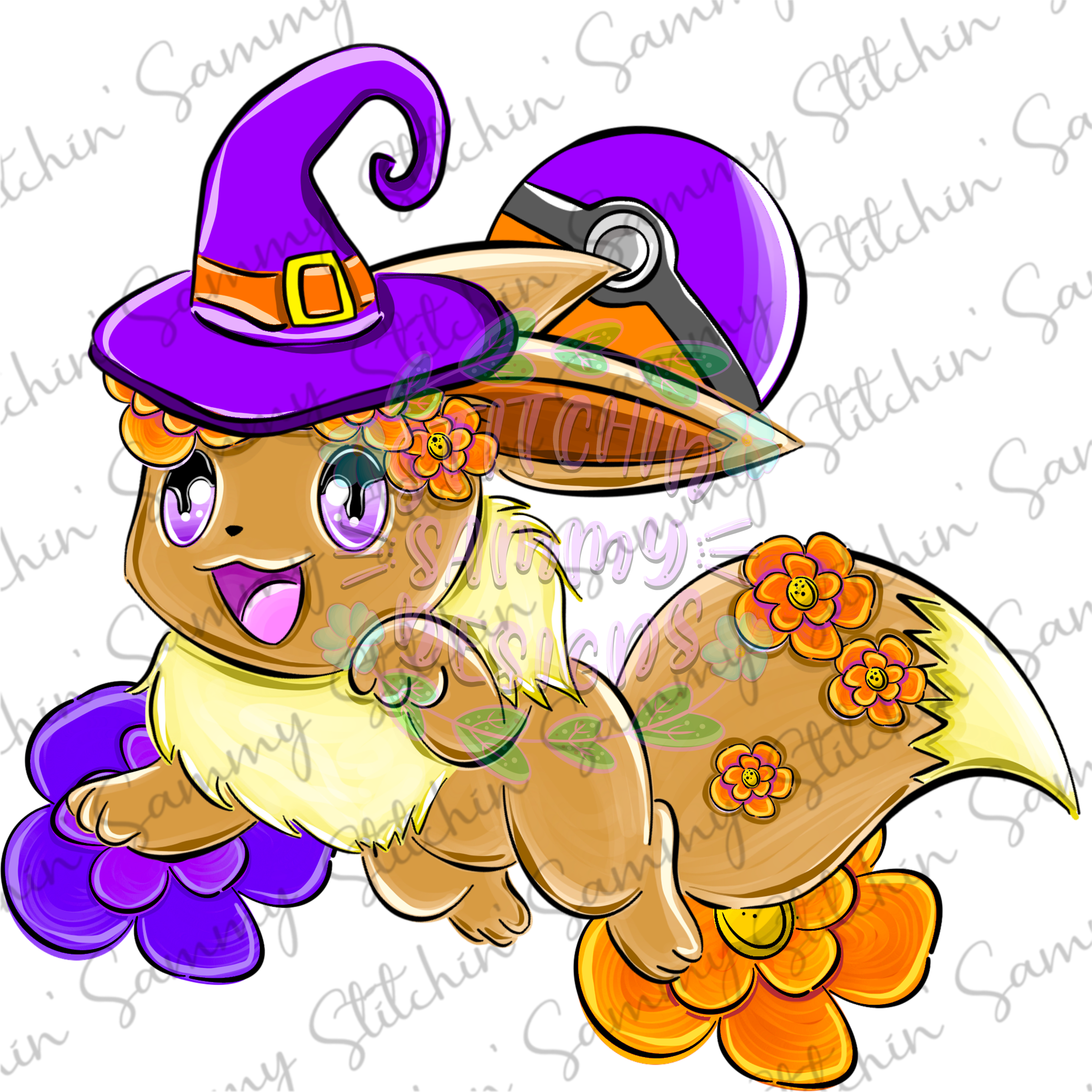 LIMITED Floral Halloween Pocket Monster Sublimation