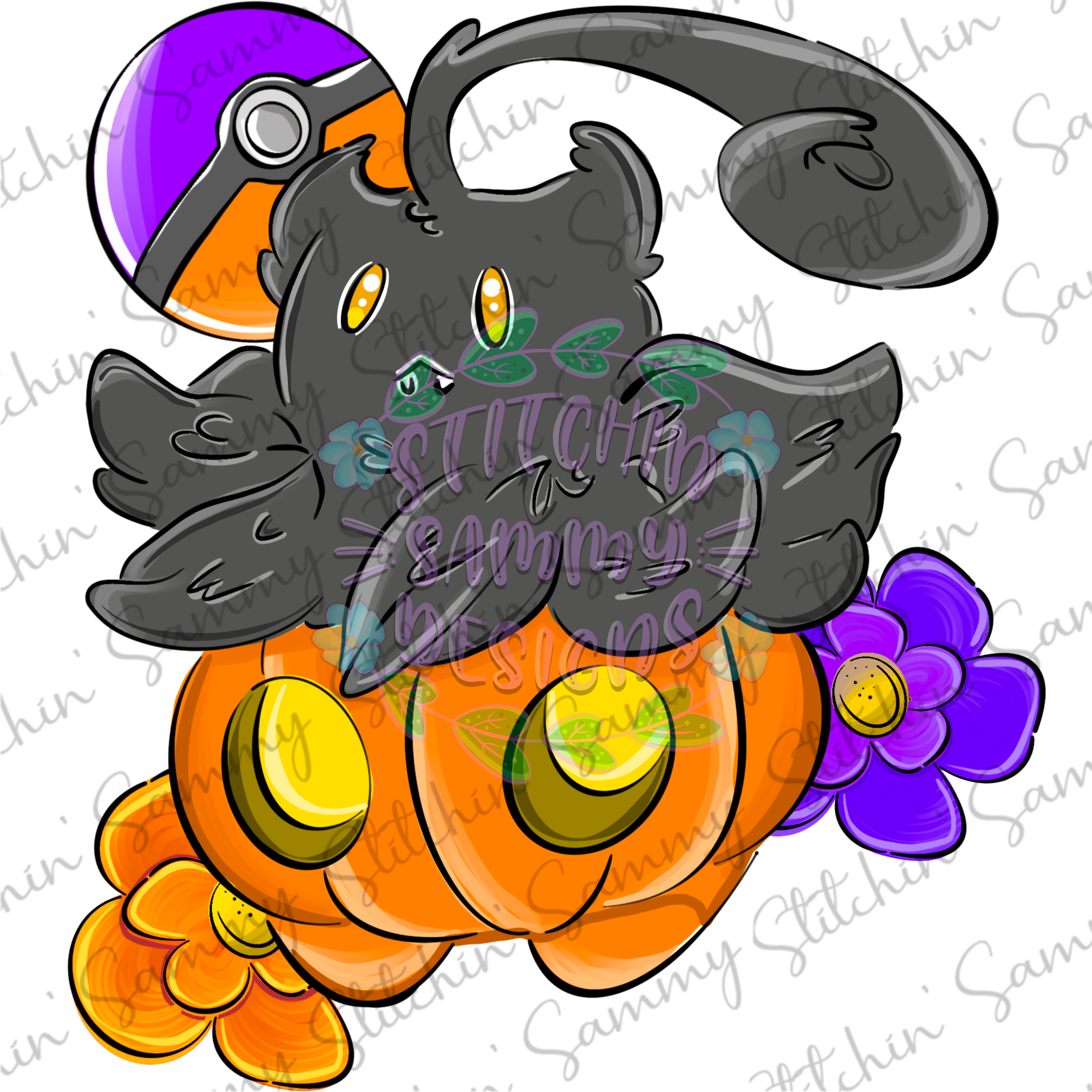 LIMITED Floral Halloween Pocket Monster Sublimation