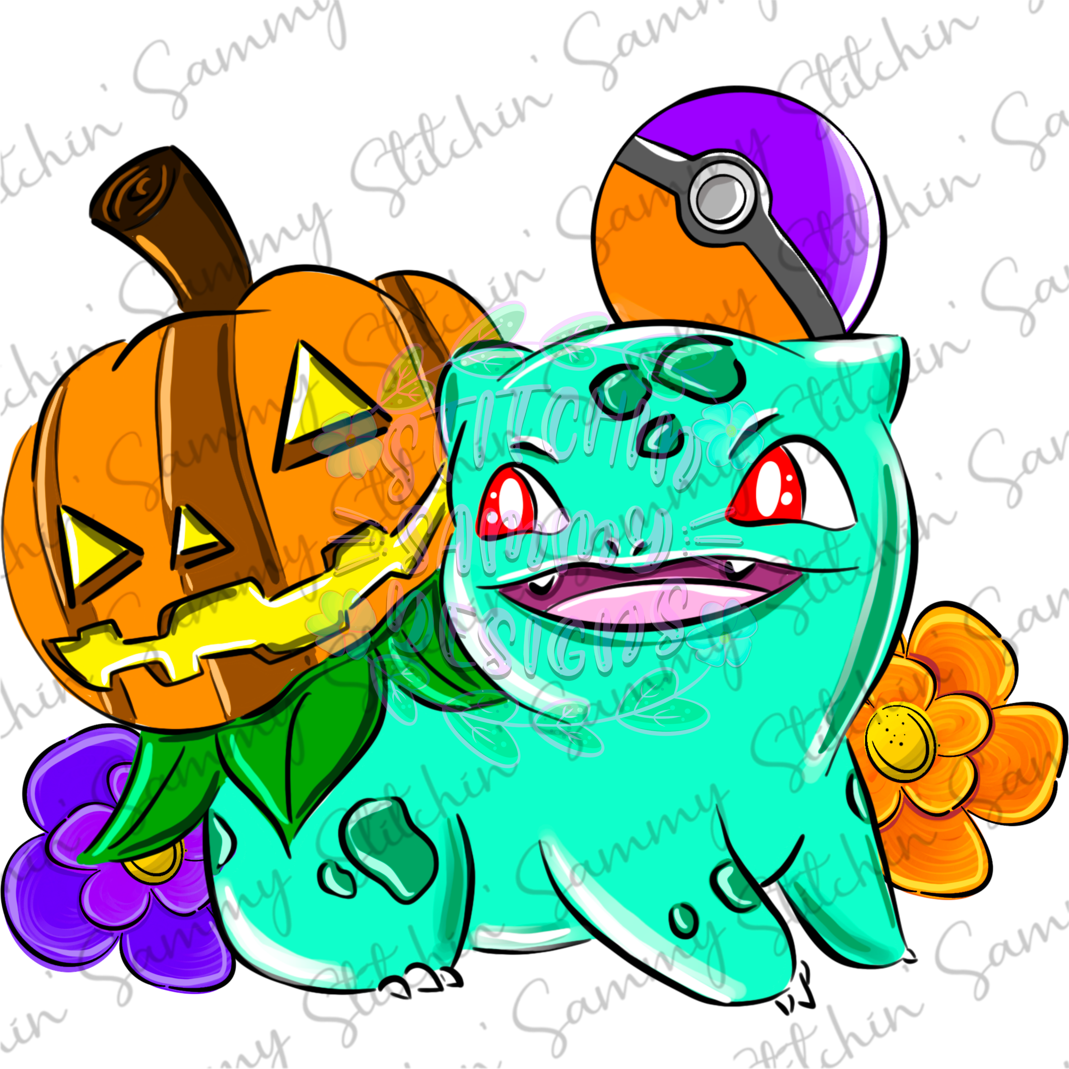 LIMITED Floral Halloween Pocket Monster Sublimation