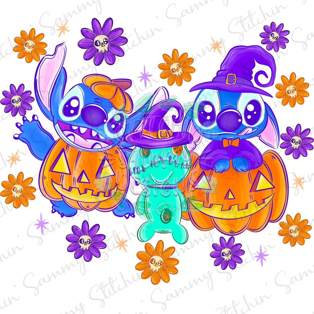 Halloween Blue Alien Sublimation