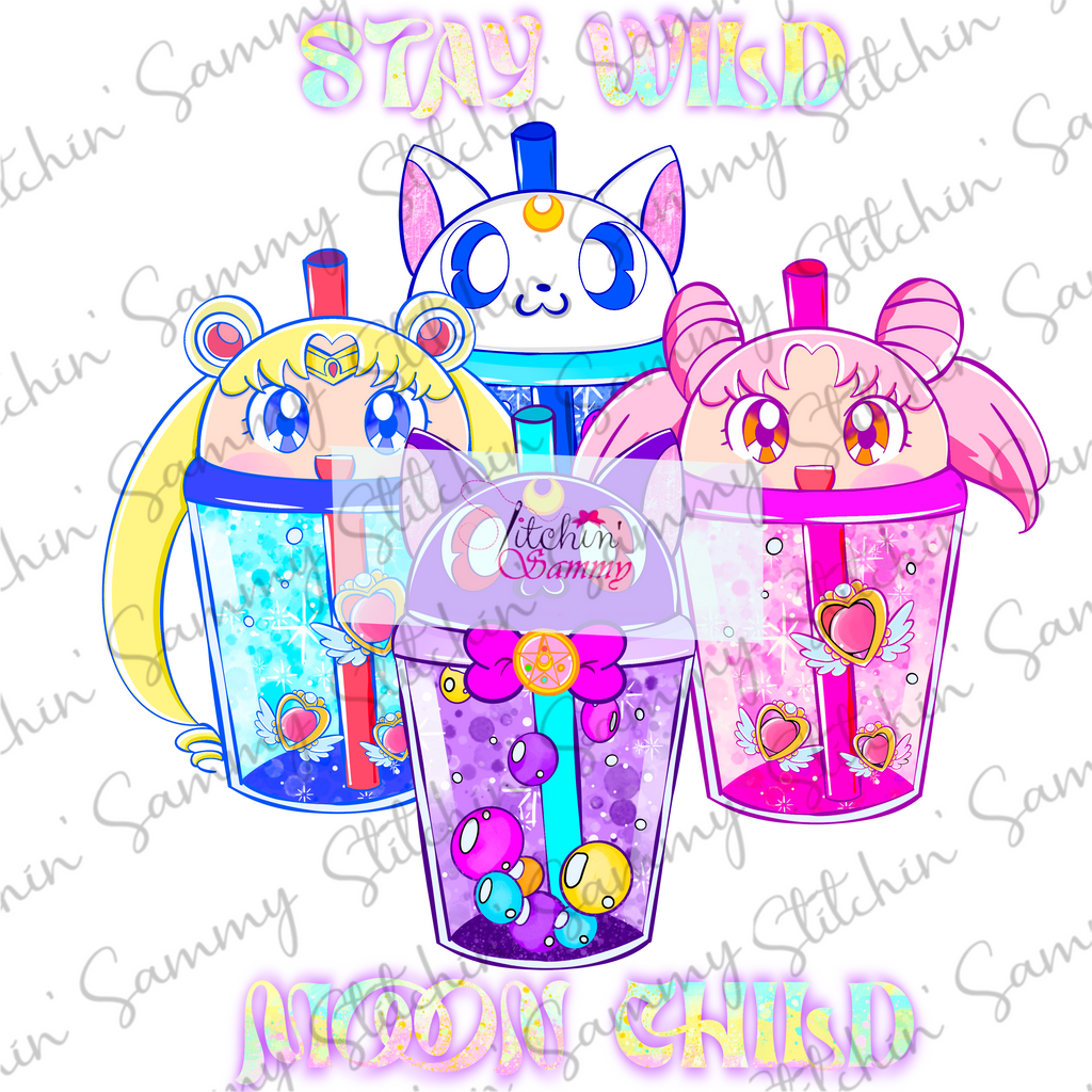 Sailor Girl Moon Child Boba Sublimation