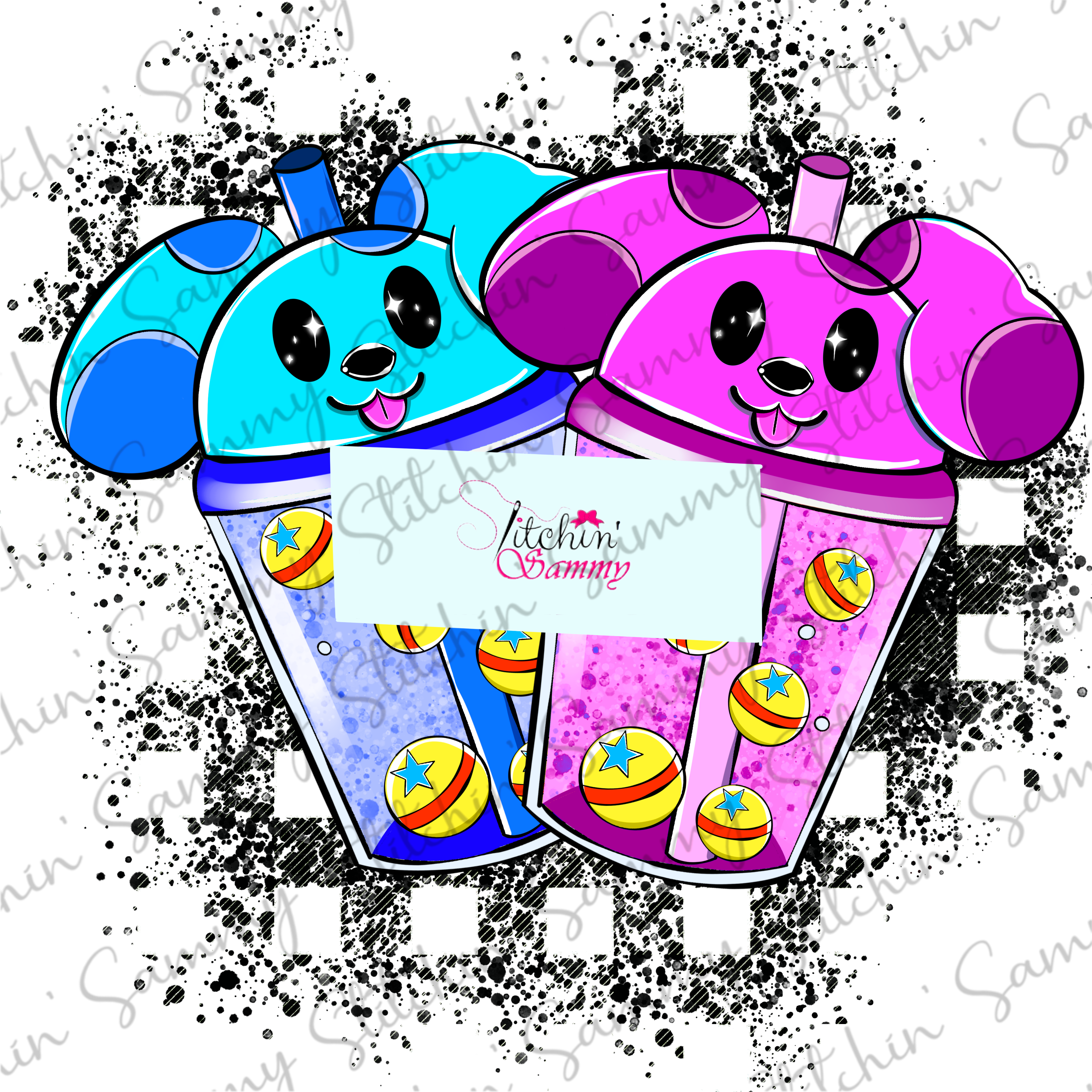 LIMITED Blue Dog Clues Friends Boba Sublimation