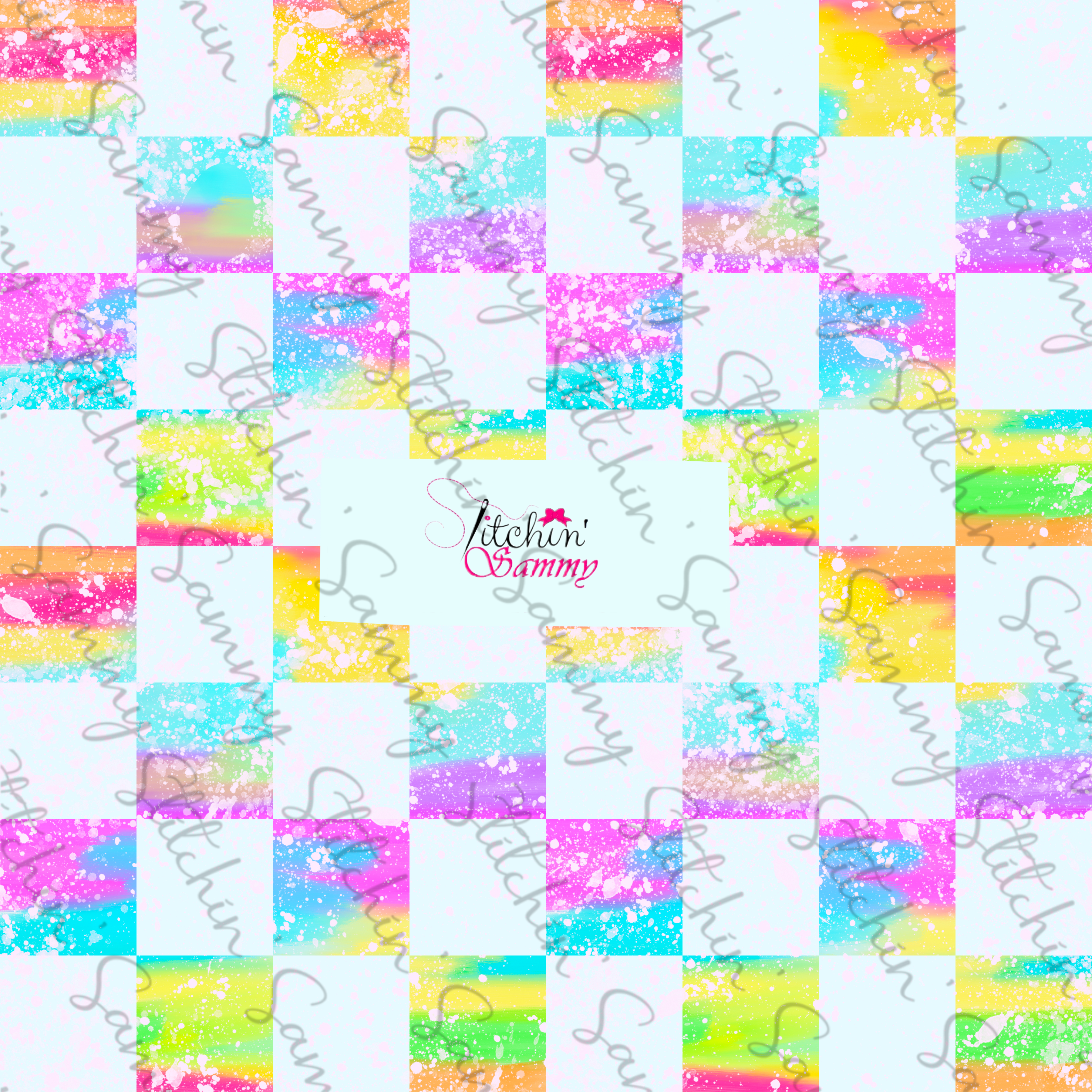 Rainbow Checker Seamless