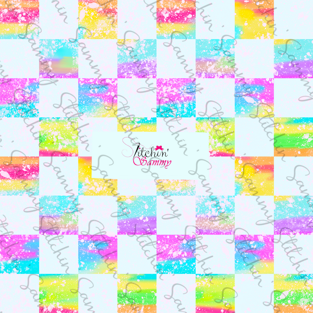 Rainbow Checker Seamless