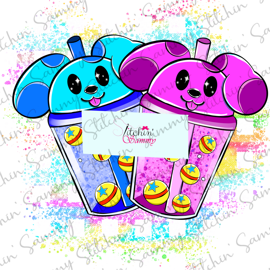 LIMITED Blue Dog Clues Friends Boba Sublimation