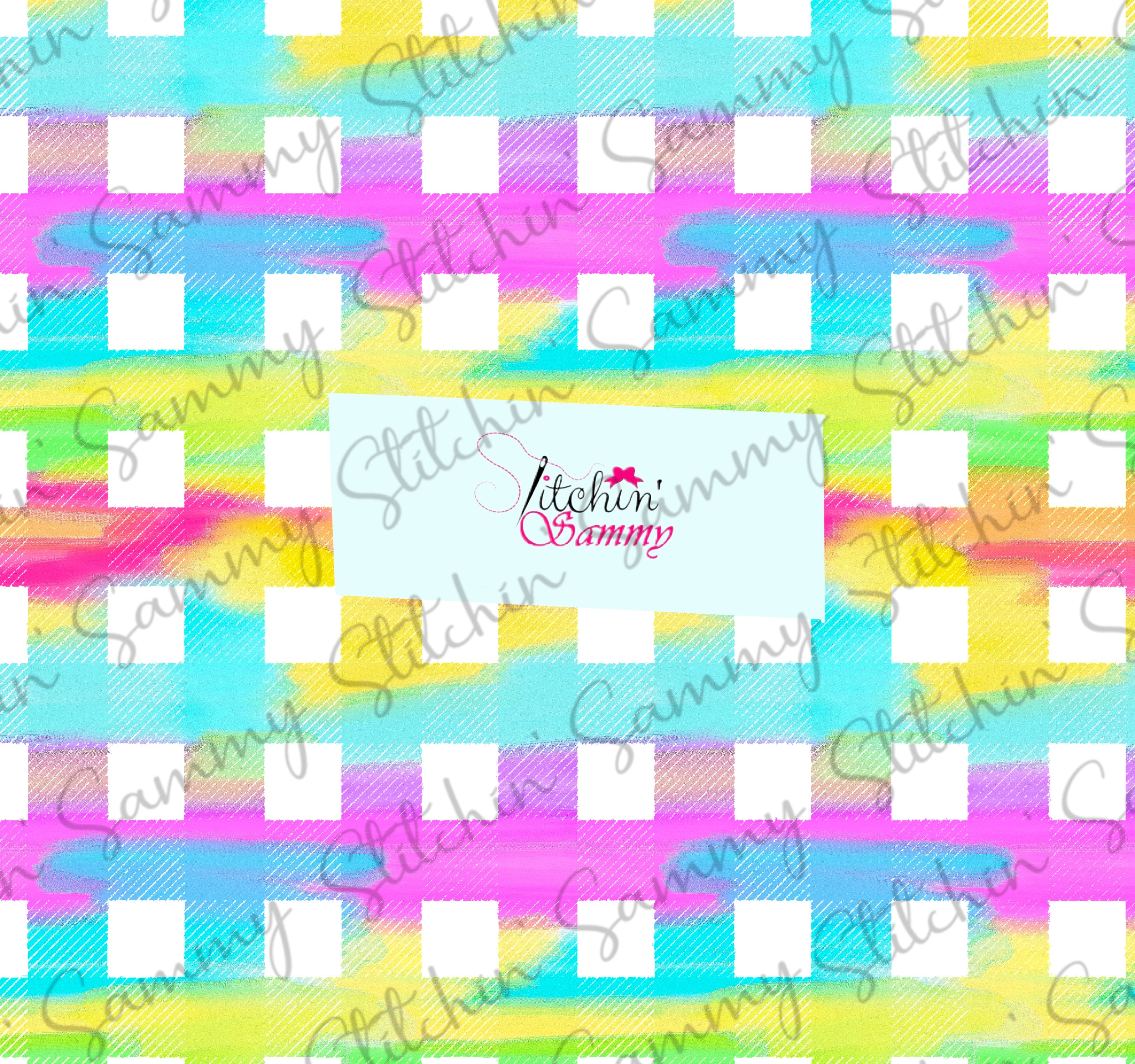 Coordinate Rainbow Plaid  Seamless