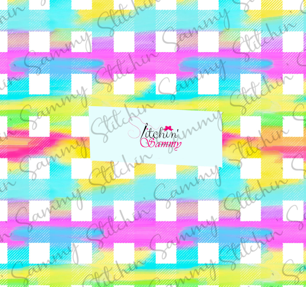 Coordinate Rainbow Plaid  Seamless