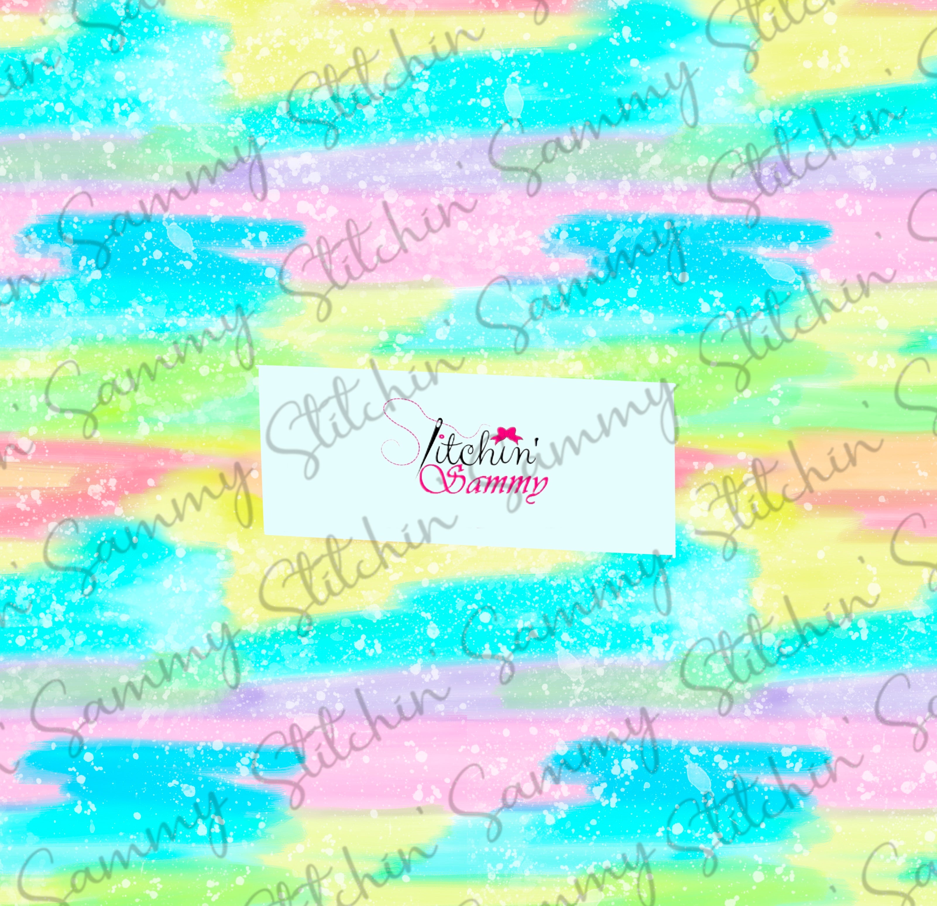 Coordinate Rainbow Brush Strokes With Splatter Seamless