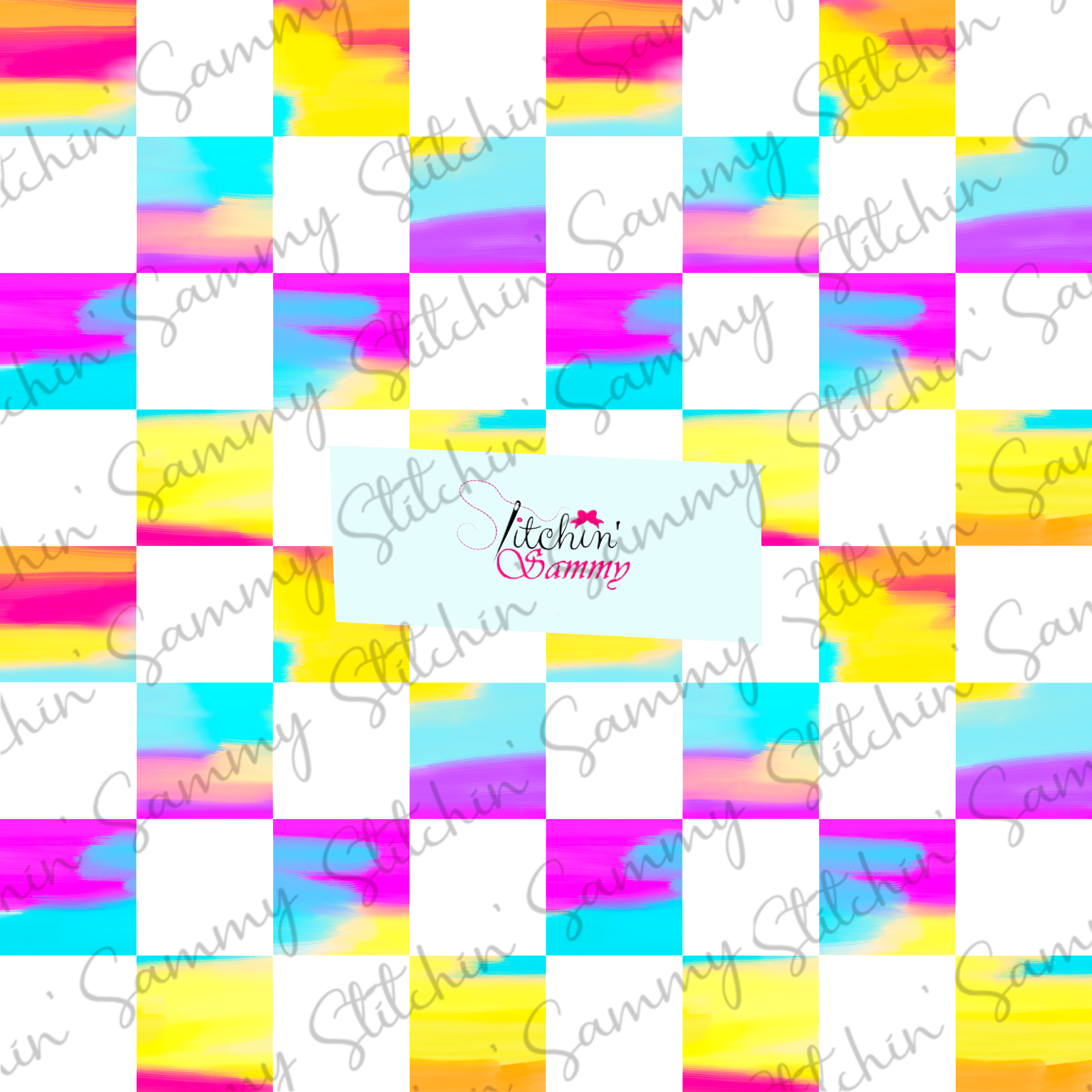 Coordinate Rainbow Checkers Seamless