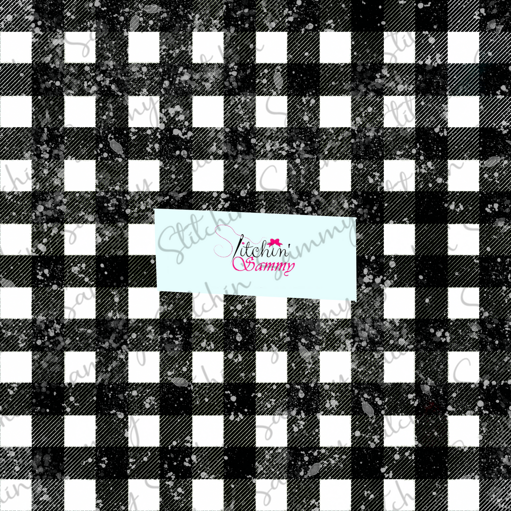 Coordinate Black Plaid With Splatter Seamless