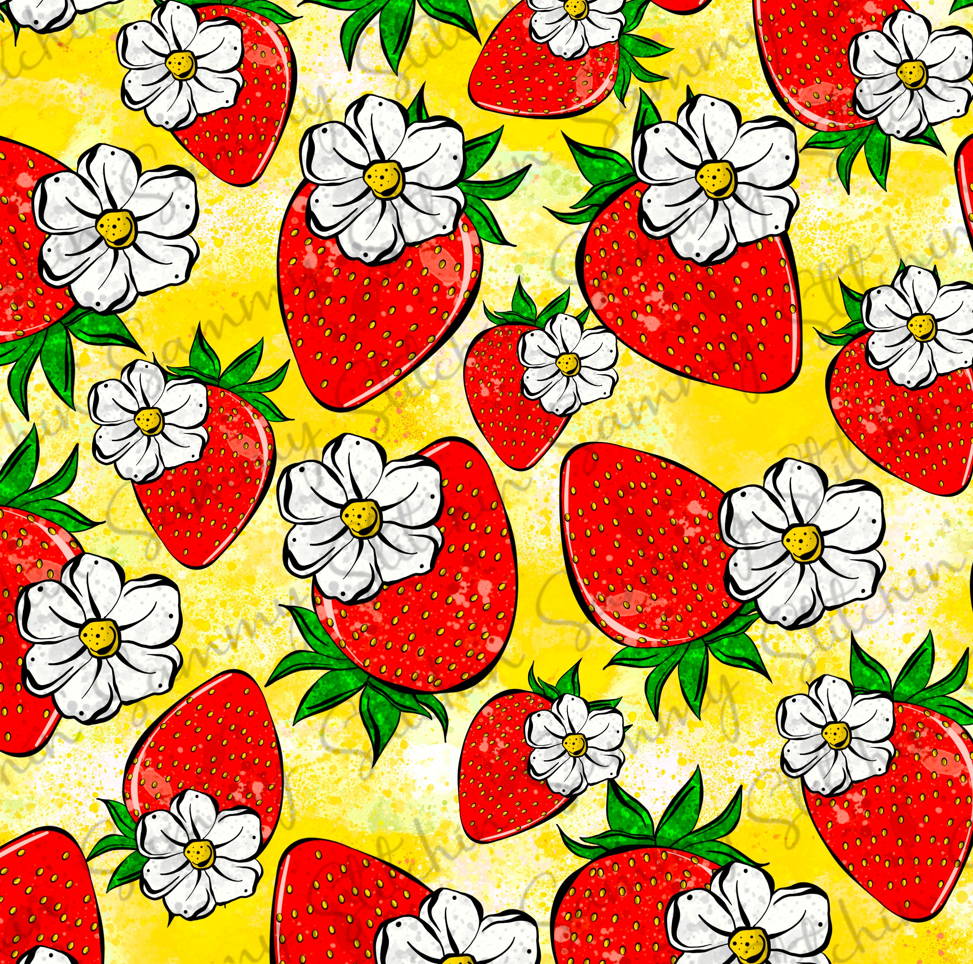 Floral Strawberry Seamless