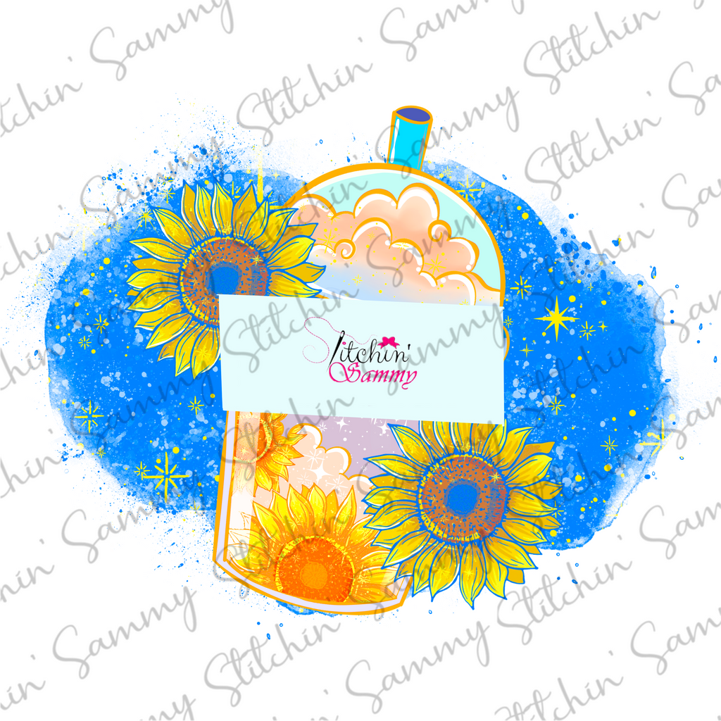 Sunflower and Stars Boba Sublimation